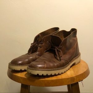 CLARKS ORIGINALS BROWN LEATHER DESERT BOOT